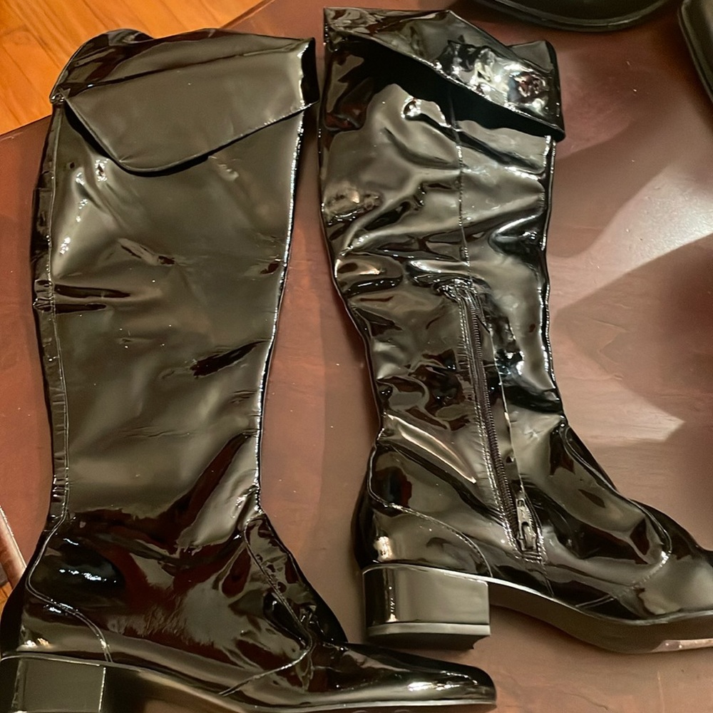 Never Worn Patent Leather Knee Boots